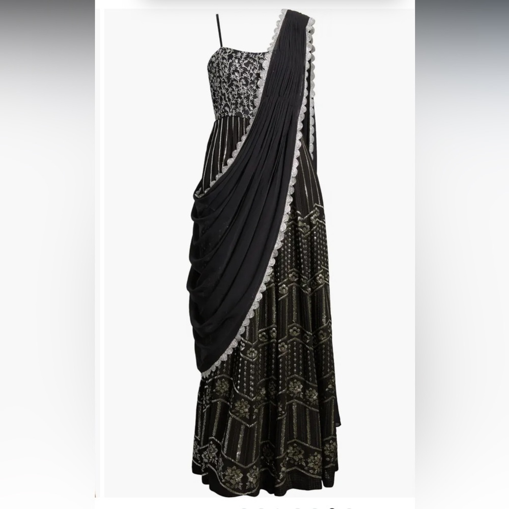 Sani Black and Silver Anarkali - Picture 14 of 14